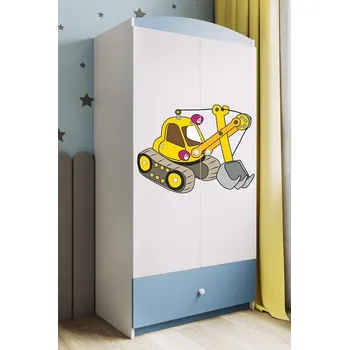 Šatní skříň Dětská skříň Babydreams 90 cm bagr modrá