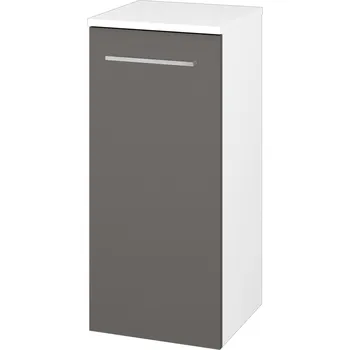 Koupelnový nábytek Dřevojas Nízká skříňka DOS SND 35 - N01 Bílá lesk / Úchytka T04 / N06 Lava / Pravé