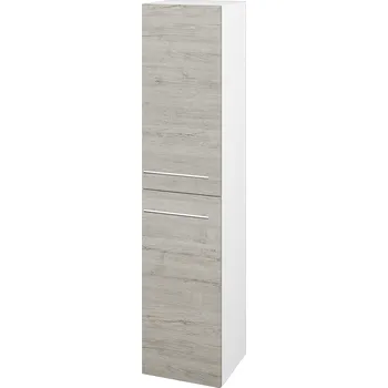 Koupelnový nábytek Dřevojas Vysoká skříň DOS SVD2 35 - N01 Bílá lesk / Úchytka T02 / D05 Oregon / Pravé