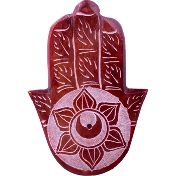 Vonná tyčinka Mramorový stojánek na vonné tyčinky Hamsa, Ruka Fátimy - červený 2, Sittar