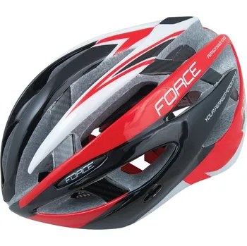 Cyklistická přilba přilba FORCE ROAD, červeno-černo-bílá S - M