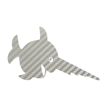 Polep vozidla SAMOLEPKA Ryba 023 piloun pravá (52 - 3D karbon stříbrný) NA AUTO, NÁLEPKA, FÓLIE, POLEP, TUNING, VLASTNÍ TEXT, TISK, AUTOSAMOLEPKY.cz, POLEPY, OBRÁZEK, LOGO, SAMOLEPKY