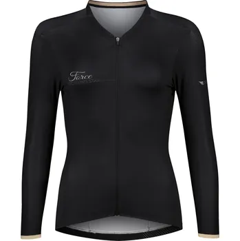 Cyklistické oblečení dres FORCE GOLD LADY dlouhý rukáv, černý XXL