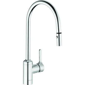 Vodovodní baterie KLUDI BINGO STAR dřezová baterie s výsuvnou sprškou, chrom, 428520578