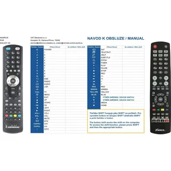 General XSarius Galaxy 4K - náhradní dálkový ovladač