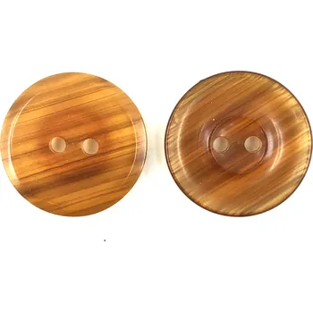 Knoflík GOM14, Knoflík, 23mm, žíhaná karamelová hnědá, 1ks