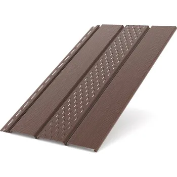 BRYZA střešní podhledová deska perforovaná plastová, délka 3M, šířka 305 mm, Hnědá RAL 8017