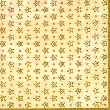 Papírový ubrousek UBR17, Ubrousek, 16x16 cm, MALÉ ZLATÉ HVĚZDIČKY, 1 kus