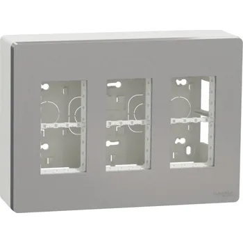 vypínač jednotka centrální 3x4 moduly vertikální povrchová, Aluminium Unica System+ NU123430