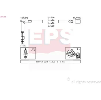 Zapalovací kabel Sada kabelů pro zapalování EPS 1.501.305