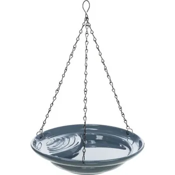 Krmítko pro ptáka Venkovní závěsná keramická lázeň pro ptactvo, 550ml / 26 cm, modrá
