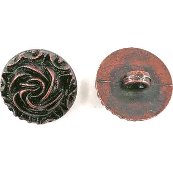 Knoflík GOM07, Knoflík, 19mm, staroměd, vzor květ, 1ks