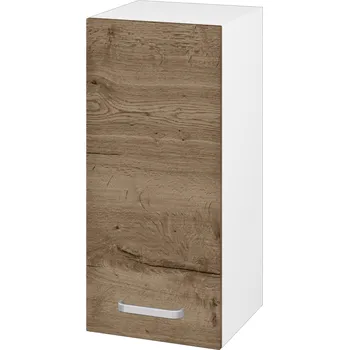 Koupelnový nábytek Dřevojas Horní skříňka SYD 35 - N01 Bílá lesk / Úchytka T01 / D21 Tobacco / Levé