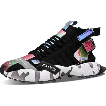 Pánské tenisky Pánské masivní tenisky vzorované na platformě - 38 Barva: Černá, Velikost: 38