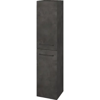 Koupelnový nábytek Dřevojas Vysoká skříň DOS SVD2 35 - D16 Beton tmavý / Úchytka T06 / D16 Beton tmavý / Levé