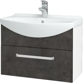 Koupelnový nábytek Dřevojas Koupelnová skříňka TAKE IT SZZ 65 - N01 Bílá lesk / Úchytka T01 / D16 Beton tmavý