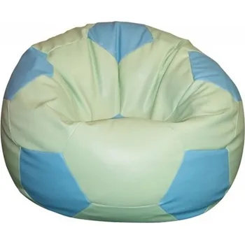 Sedací pytel Toffe Sedací Vak Fotbalový míč 35 cm mátová a modrá