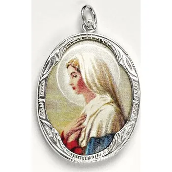 Přívěsek Stříbrný přívěsek porcelánový medailon Madonka - P158 M6 (Stříbrný přívěsek medailon Madonka)