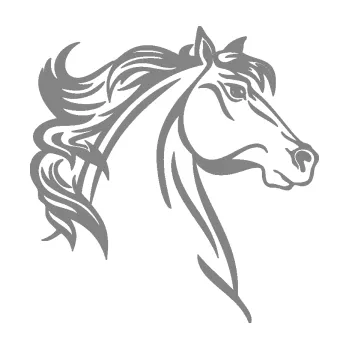 Samolepící dekorace SAMOLEPKA Kůň 100 pravá (17 - šedá) NA AUTO, NÁLEPKA, FÓLIE, POLEP, TUNING, VLASTNÍ TEXT, TISK, AUTOSAMOLEPKY.cz, POLEPY, OBRÁZEK, LOGO, SAMOLEPKY