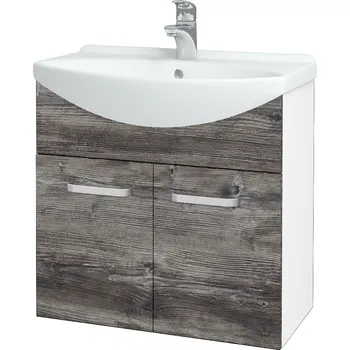 Koupelnový nábytek Dřevojas Koupelnová skříňka TAKE IT SZD2 65 - N01 Bílá lesk / Úchytka T01 / D10 Borovice Jackson