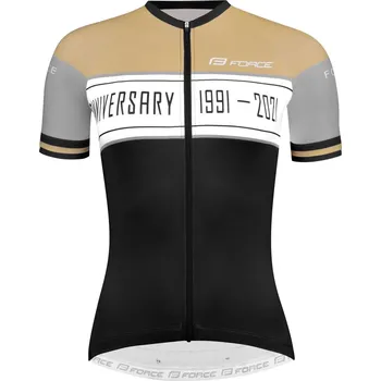 Cyklistické oblečení FORCE dres F ANNIVERSARY LADY kr. rukáv, černo-zlatý M