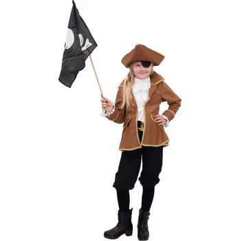 Karnevalový kostým Dětský kabát - Pirát hnědý 140