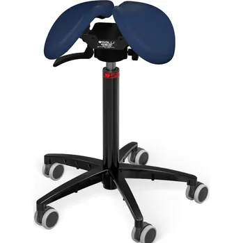 Sedlová židle SALLI Swing Barva čalounění: Syntetická kůže - kouřová modrá #7606, Konstrukce: černá + standard základna, Výška postavy: Vysoká (L) - od 165 cm 24 barev