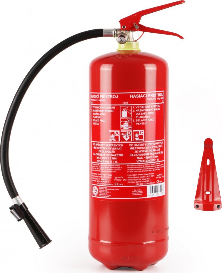 Hasicí přístroj práškový 6kg (21A, 113B, C) 21A/113B/C - Kód: 14402
