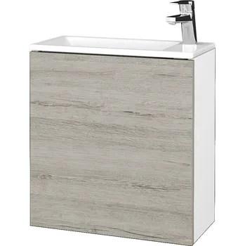 Koupelnový nábytek Dřevojas Koupelnová skříňka VARIANTE SZD 50 umyvadlo Zoom - N01 Bílá lesk / D05 Oregon / Levé