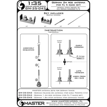 Plastikový model 1/35 German WWII 2m rod antenna for Fu 5 radio set