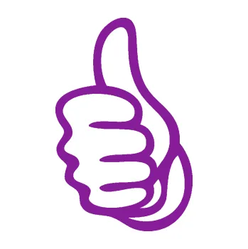 Samolepící dekorace Ruka 001 levá palec nahoru (14 - fialová) SAMOLEPKA NA AUTO, NÁLEPKA, FÓLIE, POLEP, TUNING, VLASTNÍ TEXT, TISK, AUTOSAMOLEPKY.cz, POLEPY, OBRÁZEK, LOGO, 3D STICKERS