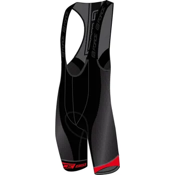 cyklistické kraťasy FORCE kraťasy F B51 se šráky a vložkou,černo-červené XS