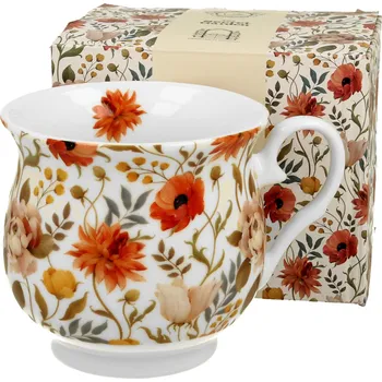 DUO Gifts DG - Porcelánový retro hrnek SUMMER FLOWERS v dárkové krabičce - 500 ml