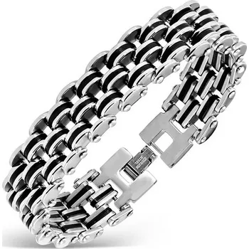 Náramek Článkový ocelový náramek a pryž