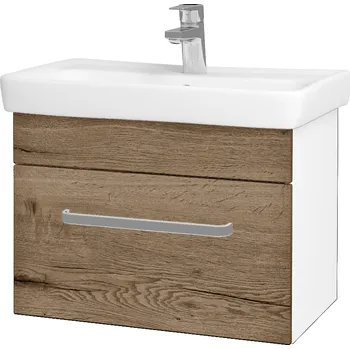 Koupelnový nábytek Dřevojas Koupelnová skříňka SOLO SZZ 60 - N01 Bílá lesk / Úchytka T01 / D21 Tobacco