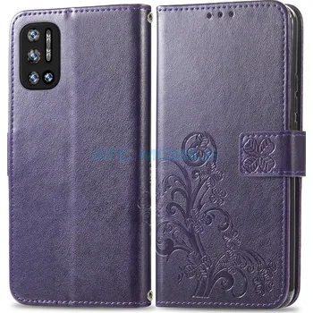 Pouzdro na mobilní telefon Pouzdro Book Doogee N40 Pro Four-leaf Texture otevírací fialové a zpět 14 Kč s ATC Clubem