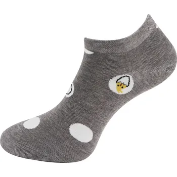 Dámské ponožky Dámské kotníkové ponožky ND6179 s potiskem kuřátek - tmavě šedé barvy 9001585-3 Velikost ponožek: 35-38