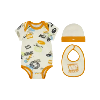 Kojenecký body Nike wild air hat, bodysuit & bib 3-piece set 6-12M