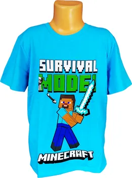 Chlapecké tričko Chlapecké tričko Minecraft Survival Mode modré 128 