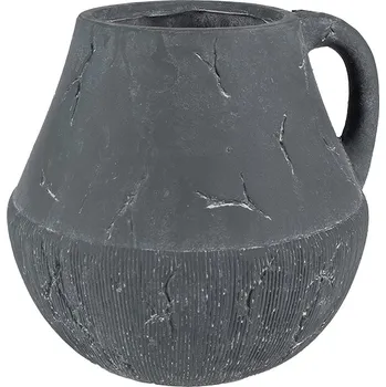 Květináč Tmavě šedý dekorativní obal na květináč s uchem Édith L - 23*23*21 cm