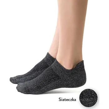 Dámské ponožky Černo stříbrné dámské kotníkové ponožky Art. 050 DF131, BLACK-SILVER Velikost: 35/37