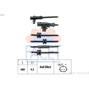 Auto-moto Snímač, počet otáček kol FACET 21.0126