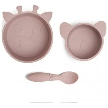 dětská jídelní sada Nuuroo Eddy Silikonový jídelní set - Woodrose
