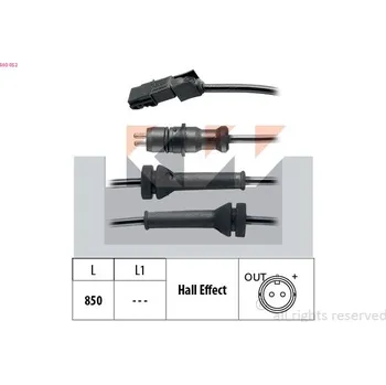 Přislušenství brzdového systému Snímač, počet otáček kol KW 460 052