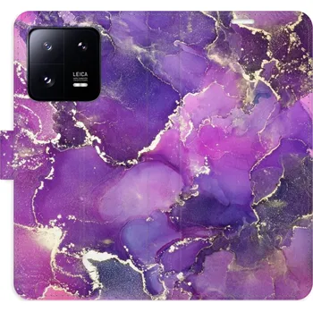 Pouzdro na mobilní telefon Flipové pouzdro iSaprio - Purple Marble - Xiaomi 13 Pro