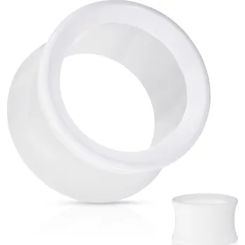 Piercing Šperky4U Akrylátový tunel do ucha bílý - TN01004W-12