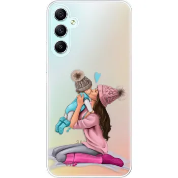 Pouzdro na mobilní telefon Odolné silikonové pouzdro iSaprio - Kissing Mom - Brunette and Boy - Samsung Galaxy A34 5G