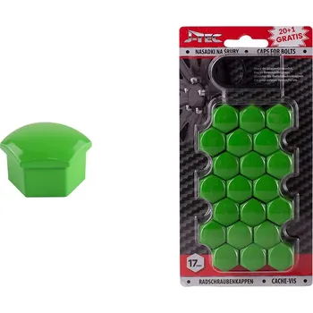 Tuning J-TEC Sada krytek pro šrouby kol 17 mm zelená