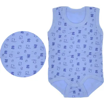 Kojenecký body Kojenecké body bez rukávů modré Kačenka 62
