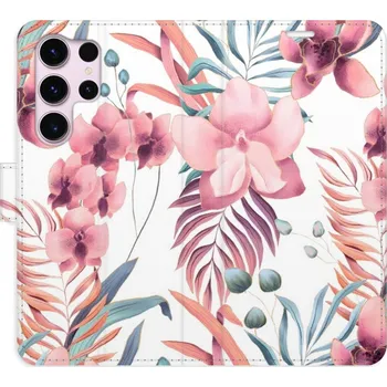 Pouzdro na mobilní telefon Flipové pouzdro iSaprio - Pink Flowers 02 - Samsung Galaxy S23 Ultra